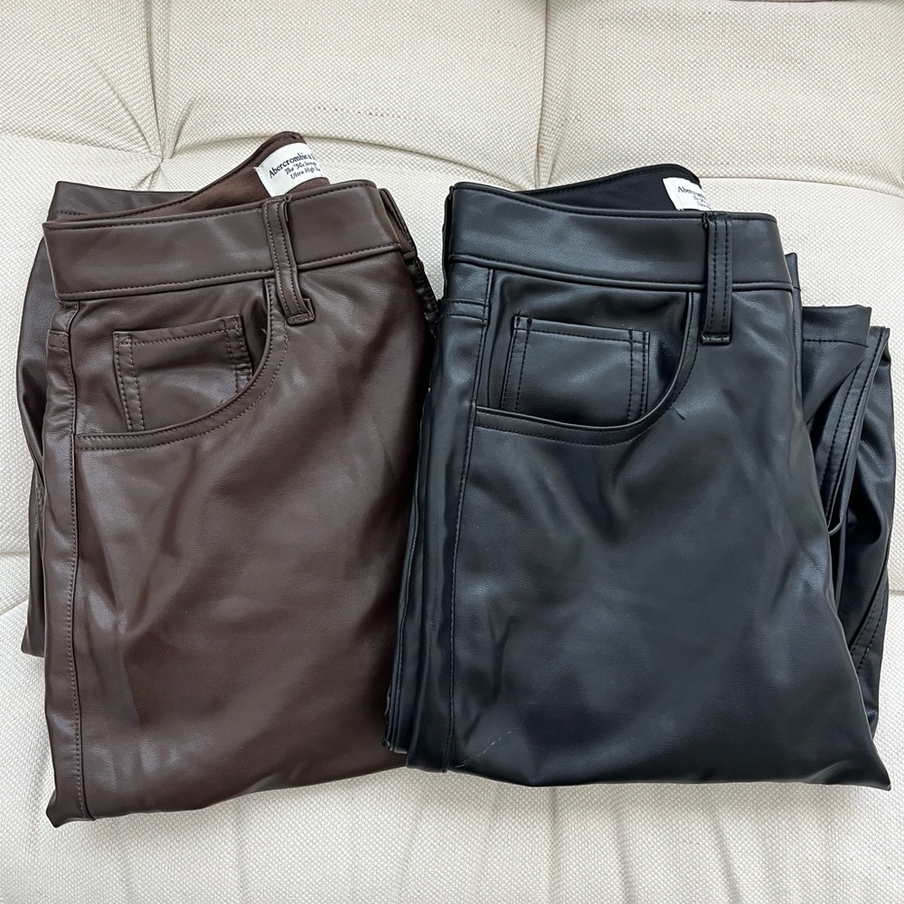 Abercrombie & Fitch 90s High Rise Leather Pants Bundle